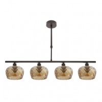 Distribuidor - Lâmpadas Diversas | Lâmpadas Modernas | LAMPARA ESTELA 4XE14 MARRON REGX75X13 CM C/TULIPAS CRISTAL TALLADO AMBAR Ref: 196854002